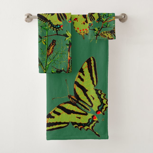 French Butterflies Bath Towel Set (Insitu)