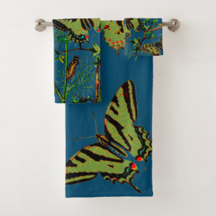 French Butterflies Bath Towel Set
