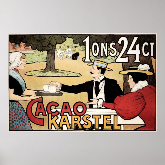 FRENCH CACAO KARSTEL Chocolate Beverage Drink Cafe Poster (Front)