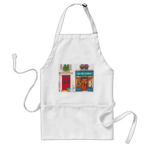 French Cafe Aux Fleurs Standard Apron
