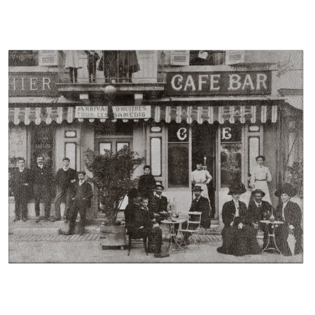 French cafe bar street scene cutting board (Front)