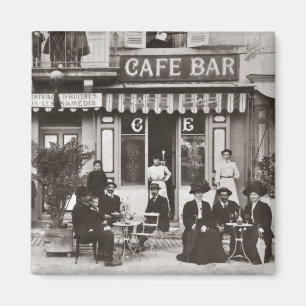 French cafe bar street scene magnet