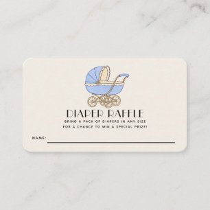 French Cafe Bébé Boy Baby Shower Diaper Raffle Enclosure Card