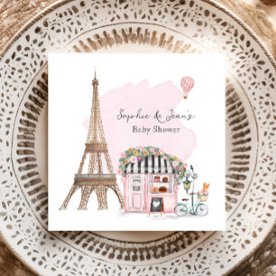 French Cafe Bonjour Bebe Paris Tea Baby Shower Napkin