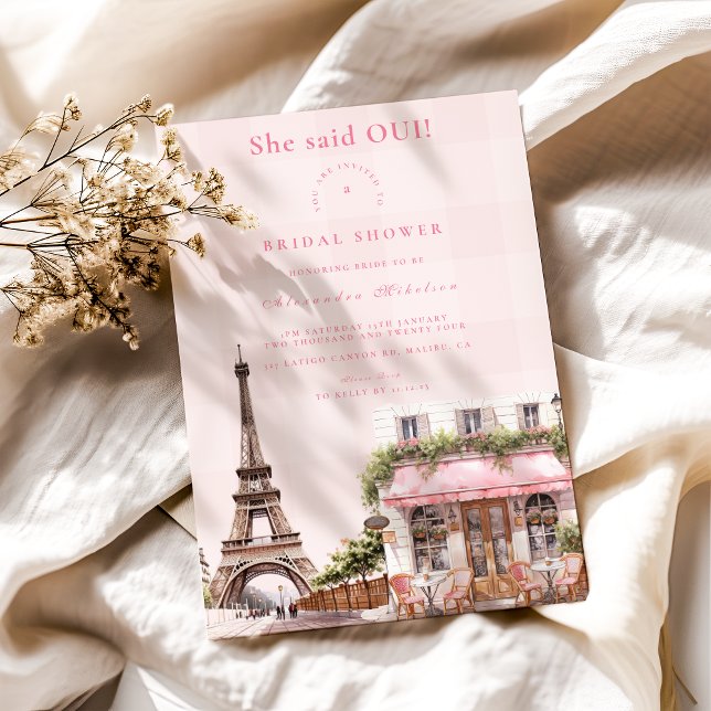 French Cafe Bridal Shower Invitation (Creator Uploaded)