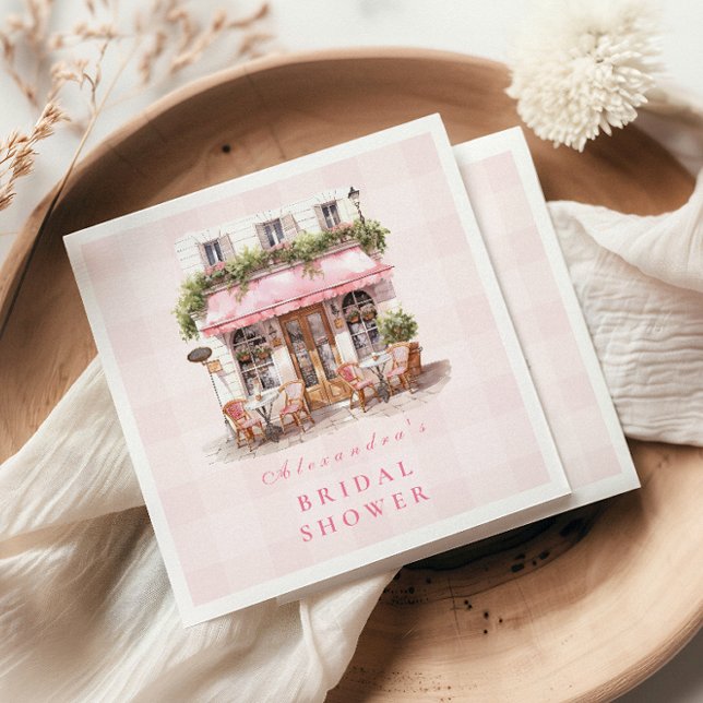 French Cafe Bridal Shower Napkin (Creator Uploaded)