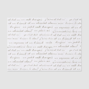 French Café Conversations Sepia Words and Phrases Tissue Paper