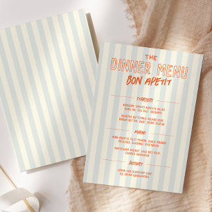 French Cafe Dinner Wedding Menu Template