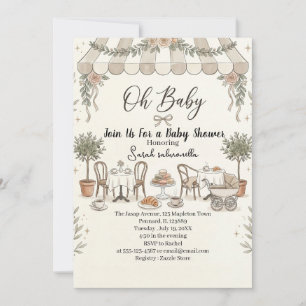 French Cafe Oh Baby Paris Bistro baby shower Invitation
