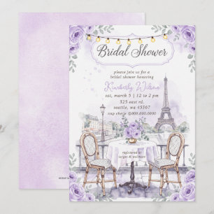 French Cafe Paris Theme Eiffel Tower Bridal Shower Invitation
