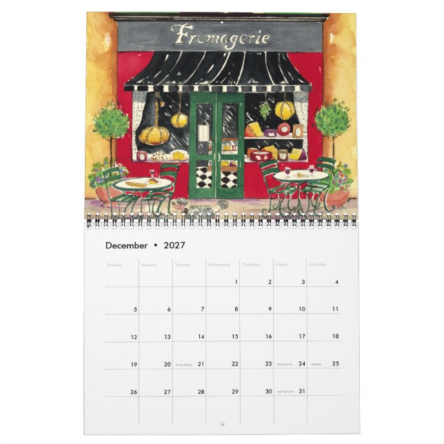 French Cafes, Calendar (Dec 2027)