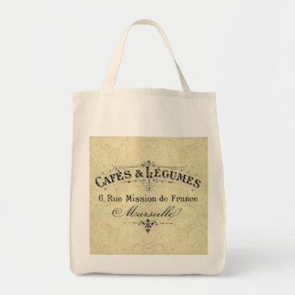 French Cafes & Legumes Grocery Tote Bag