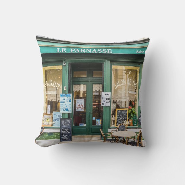 French cafes: Versailles cosy scene. Cushion (Front)