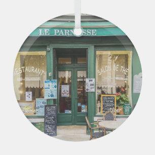 French cafes: Versailles cosy scene. Glass Tree Decoration