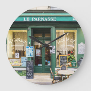 French cafes: Versailles cosy scene. Large Clock
