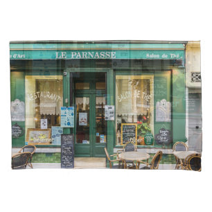 French cafes: Versailles cosy scene. Pillowcase