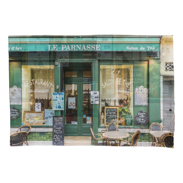 French cafes: Versailles cosy scene. Pillowcase (Front)