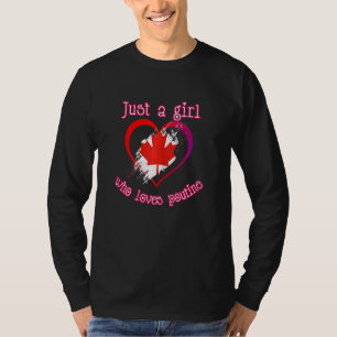 French Canadian Canada Heart Just A Girl Who Loves T-Shirt