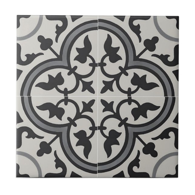 French Ceramic Tiles - Wall Tiles Black & Gray (Front)