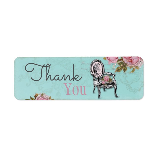 French Chair on Aqua Label (Front)