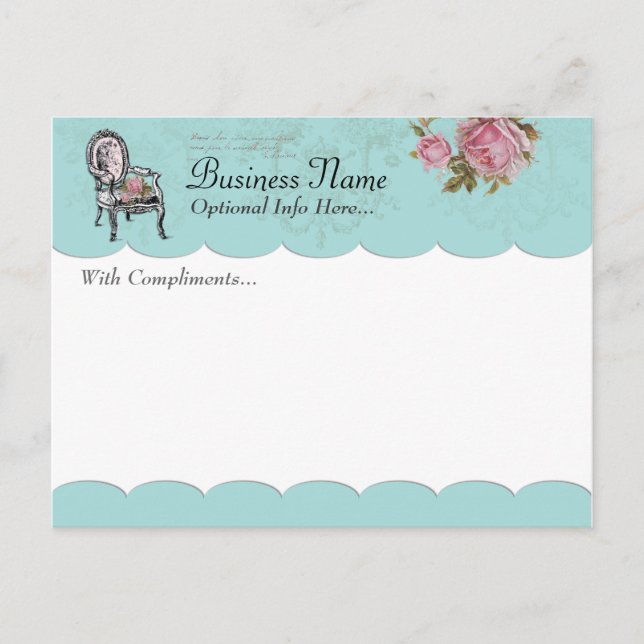 French Chair With Compliments Postcard (Front)