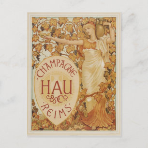 French Champagne ad Postcard
