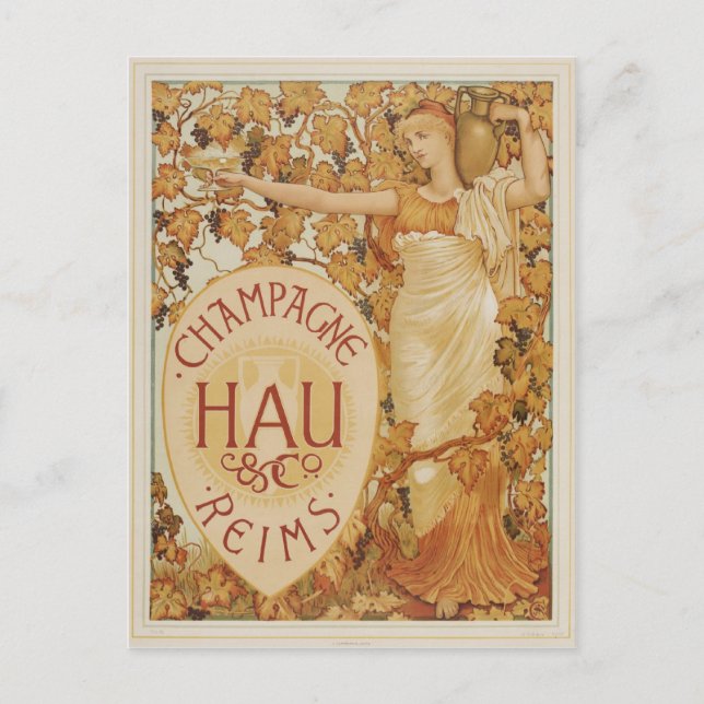 French Champagne ad Postcard (Front)