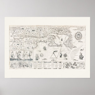 French chart Canada (Quebec) by Champlain 1612