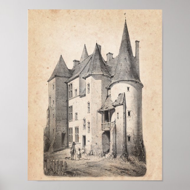 French Chateau Decor chateau architecture art no.7 (Front)
