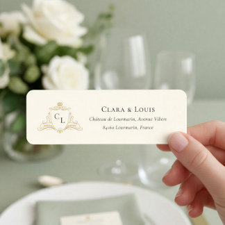 French Château Monogram Wedding Return Address