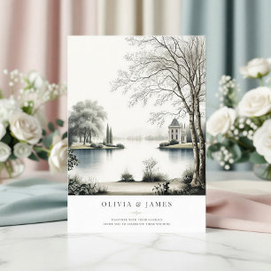 French Château Secret Garden Wedding Invitation