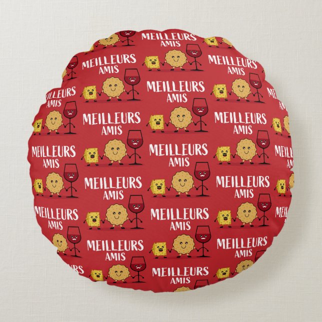 French cheese lovers  round cushion (Front)