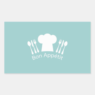 French Chef Bon Appetit Restaurant or Kitchen Rectangular Sticker