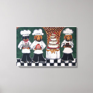FRENCH CHEF DACHSHUNDS CANVAS PRINT