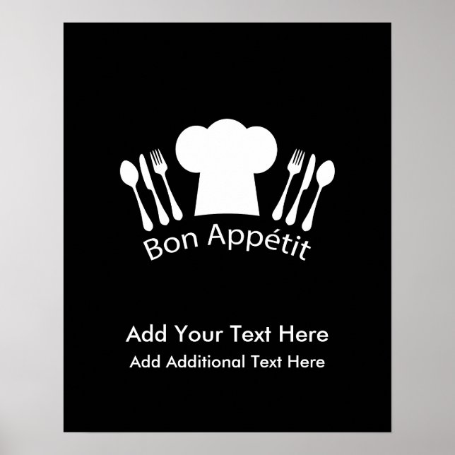French Chef Hat Gourmet Cook Poster (Front)