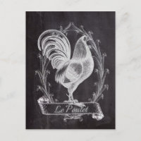 french chic chalkboard western country rooster