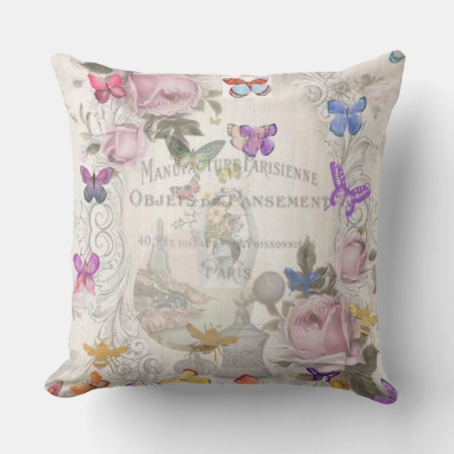 French chic,country rustic,floral pattern,roses,re cushion (Front)