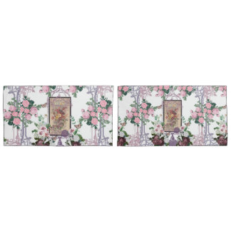 French chic,country rustic,floral pattern,roses,re pillowcase