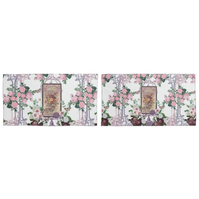 French chic,country rustic,floral pattern,roses,re pillowcase (Front-Set)
