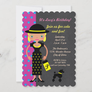 French Chic Girl Birthday Party invitation