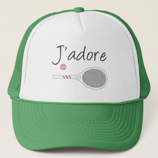 French Chic J'adore Tennis Player Design    Trucker Hat (Front)
