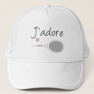 French Chic J'adore Tennis Player Design Trucker Hat