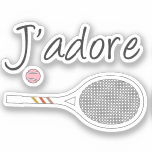 French Chic J'adore Tennis Player Retro Design   