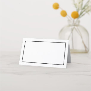 French Chic Minimal Black & White Wedding Place Card