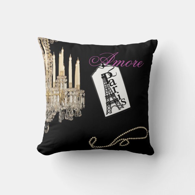 French CHIC PARIS THEME Pillow  PERSONALIZED (Front)