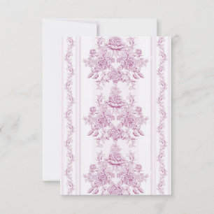 French chic,pink,toile,floral,pattern,victorian,Fl Thank You Card