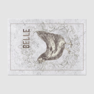 French Chicken Hen Grunge Vintage Decoupage        Tissue Paper