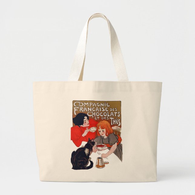 French Chocolate Party Large Tote Bag (Front)
