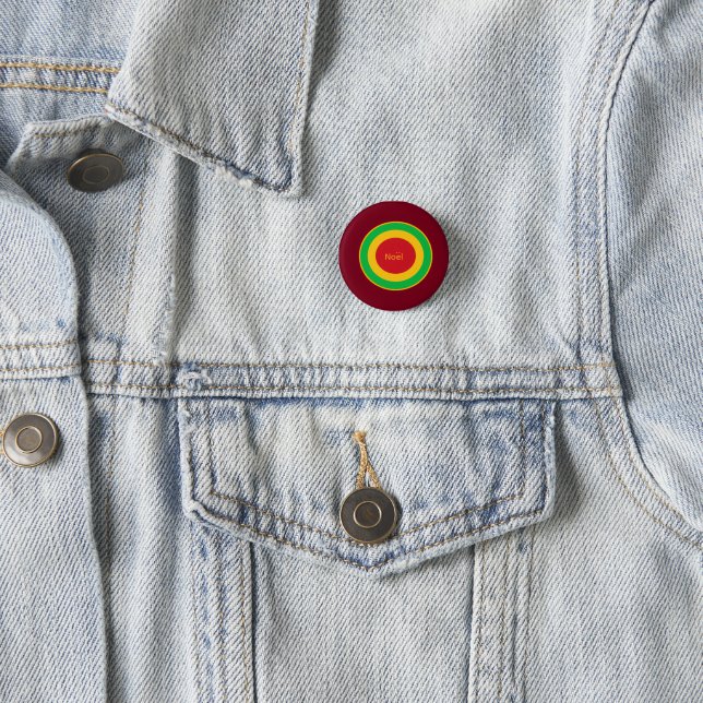 French Christmas  3 Cm Round Badge (In Situ)