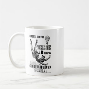French Circus Acrobat flying trapeze Vintage Art Coffee Mug
